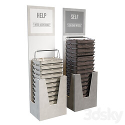 Rack with baskets for the store 