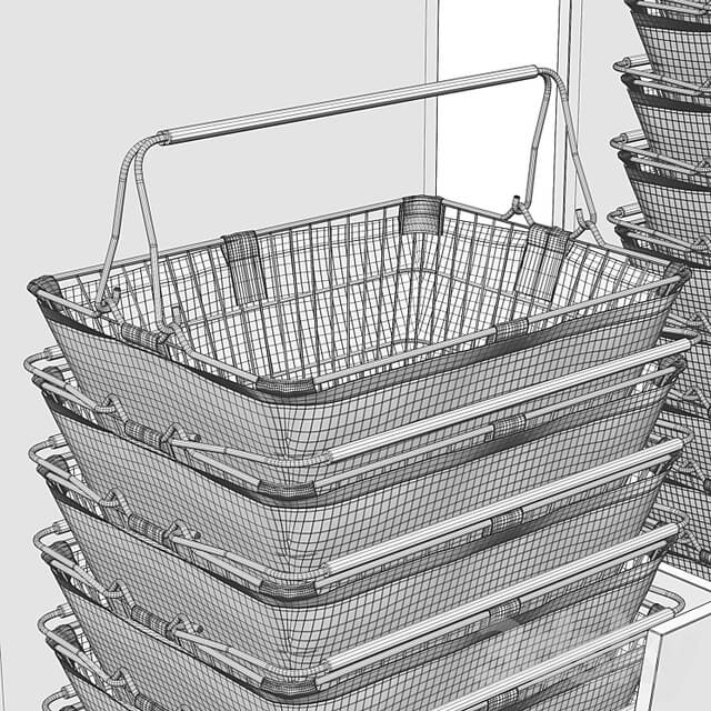 Rack with baskets for the store