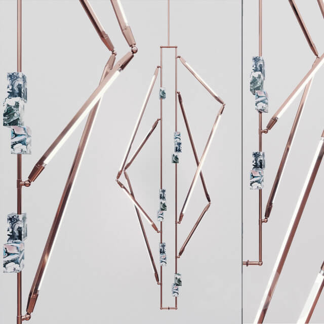 BB x HH Helix Variant Pendant light 3D Models