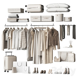 A set of clothes and accessories to fill a wardrobe or store and showroom 