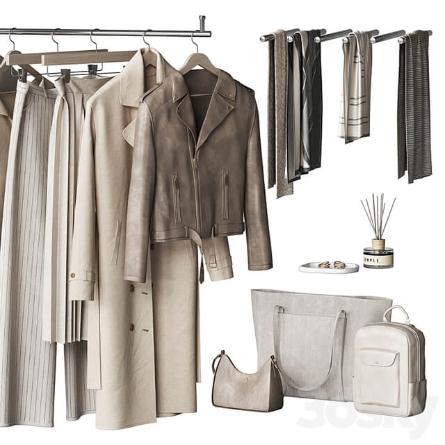 A set of clothes and accessories to fill a wardrobe or store and showroom