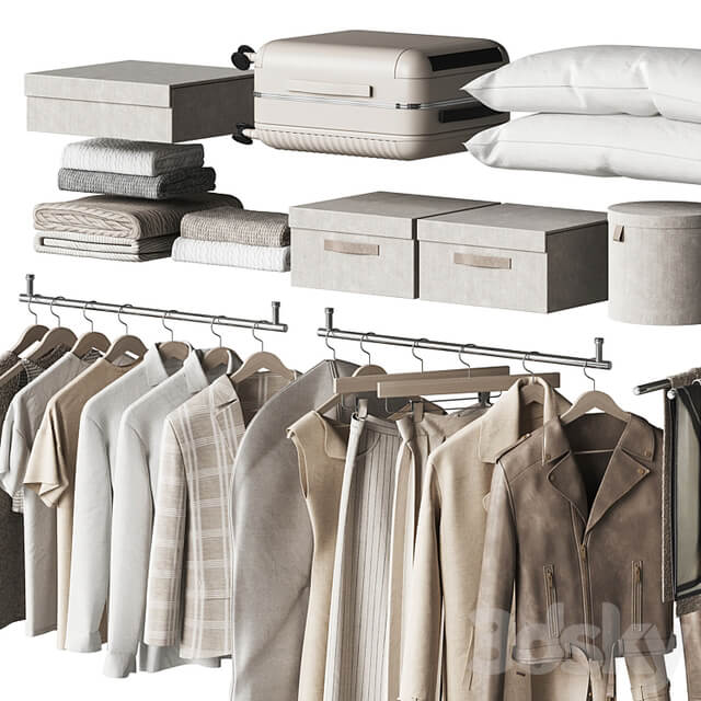 A set of clothes and accessories to fill a wardrobe or store and showroom