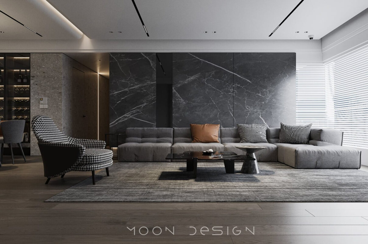  3D Living Room - Kitchen Interior By Nguyen Ha