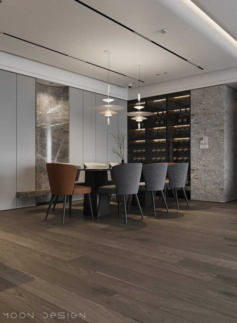  3D Living Room - Kitchen Interior By Nguyen Ha
