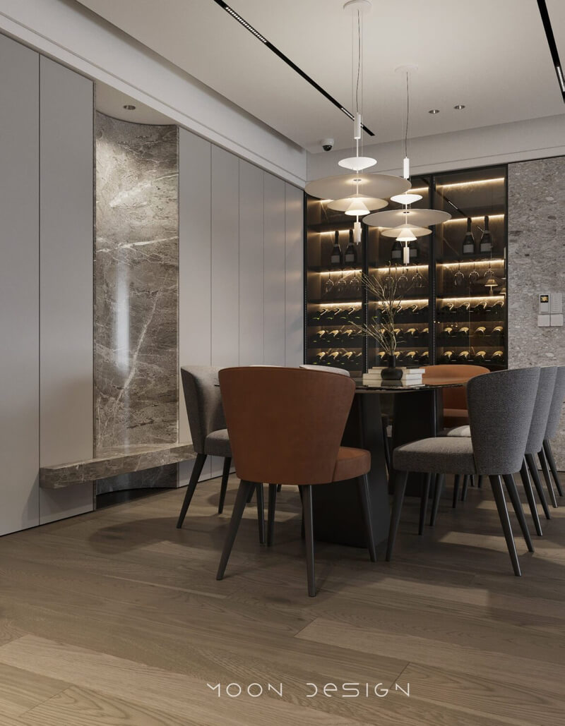  3D Living Room - Kitchen Interior By Nguyen Ha