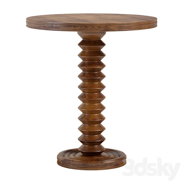French Wood Side Table by Charles Dudouyt