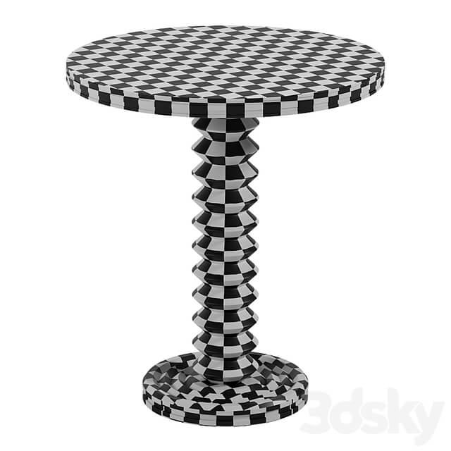 French Wood Side Table by Charles Dudouyt