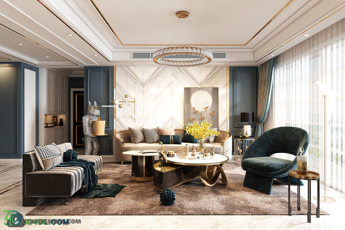 3D Interior Scene File 3dsmax Model Livingroom 359 By HuyHieuLee