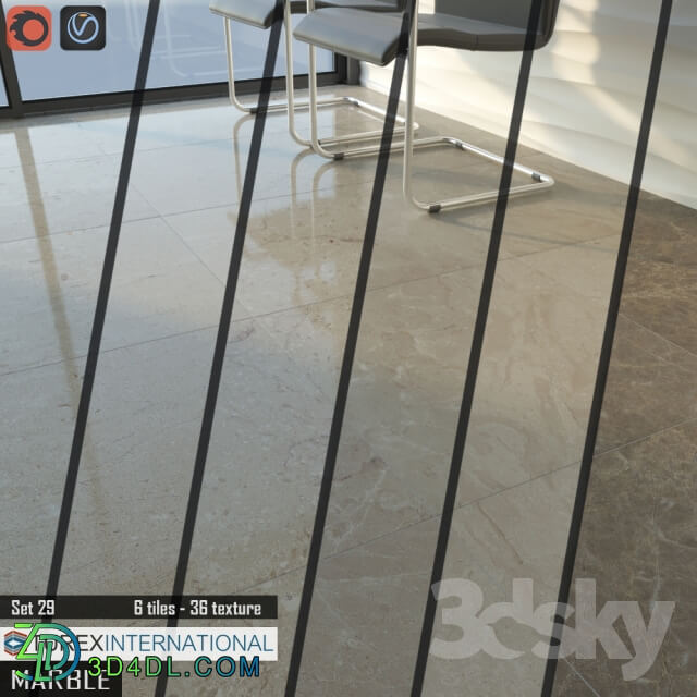 TUREX INTERNATIONAL Marble Tiles Set 29