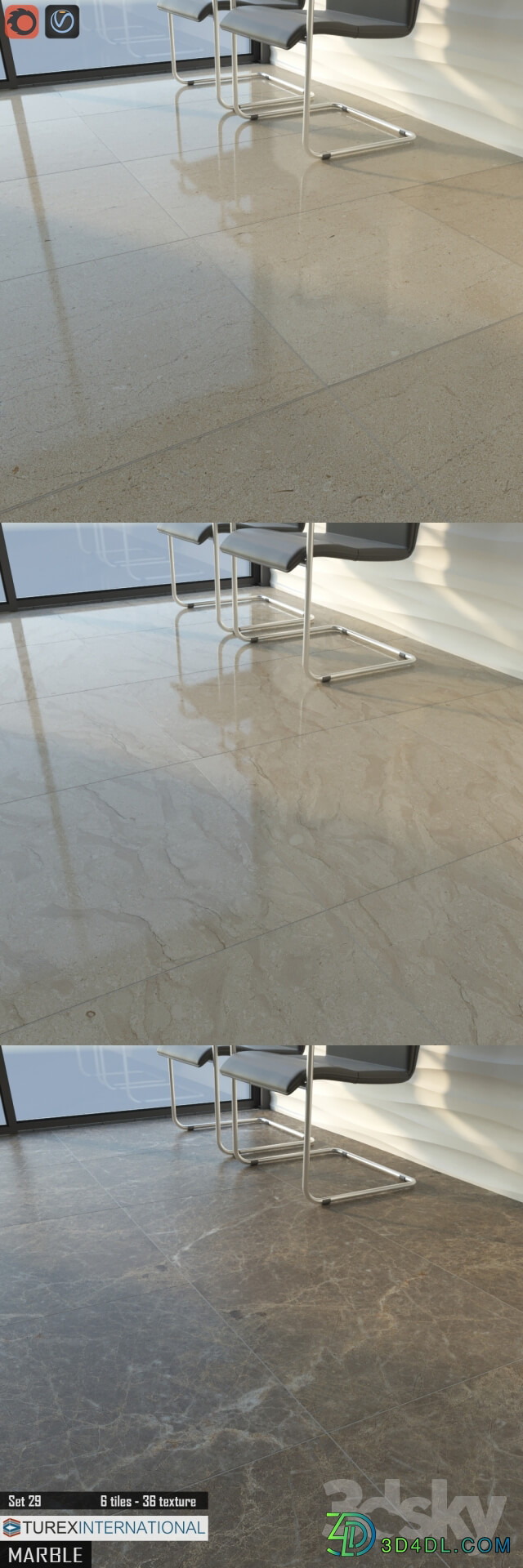 TUREX INTERNATIONAL Marble Tiles Set 29