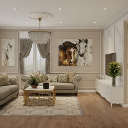  Living Room- Kitchen Interior by Pham Dinh Kham 