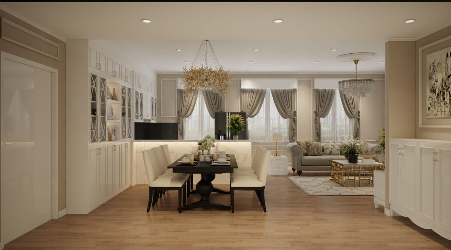 Living Room- Kitchen Interior by Pham Dinh Kham
