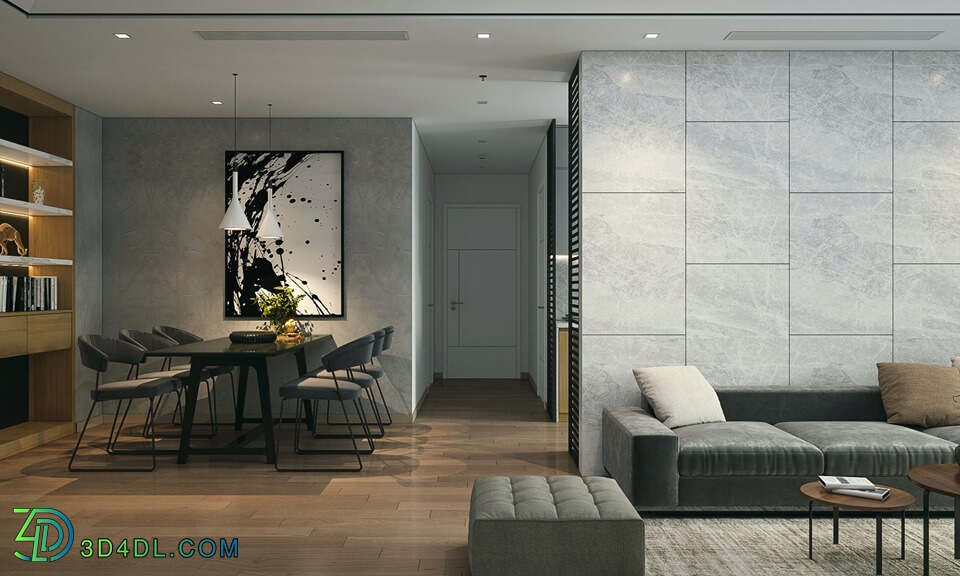 3D Interior Apartment 47 Scene File 3dsmax By QuangHoa 