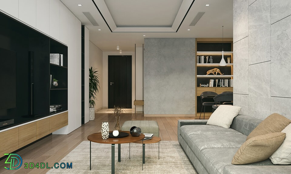 3D Interior Apartment 47 Scene File 3dsmax By QuangHoa 