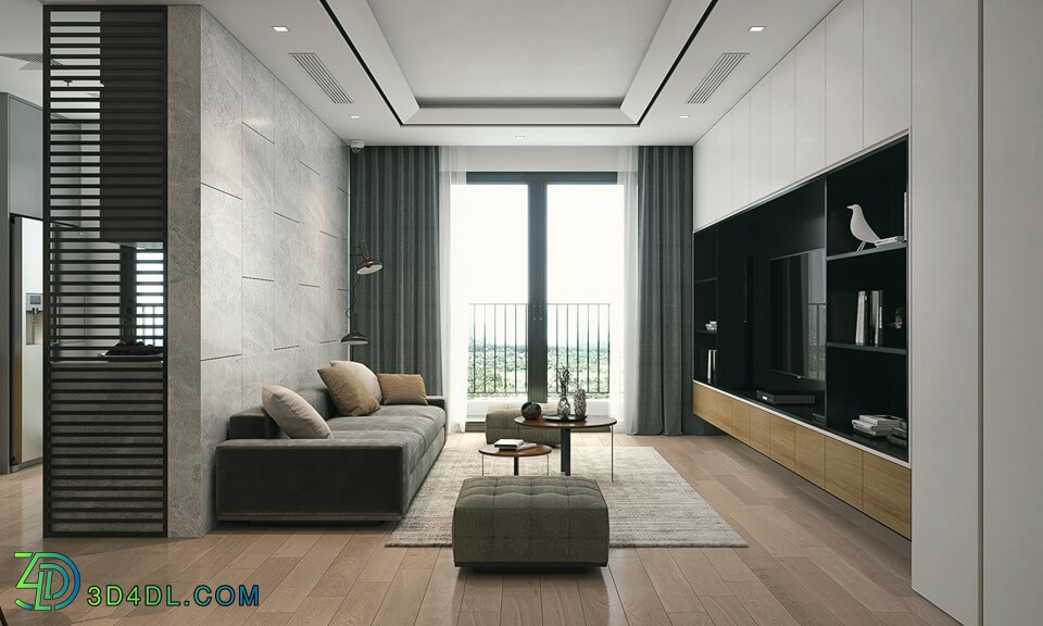 3D Interior Apartment 47 Scene File 3dsmax By QuangHoa 