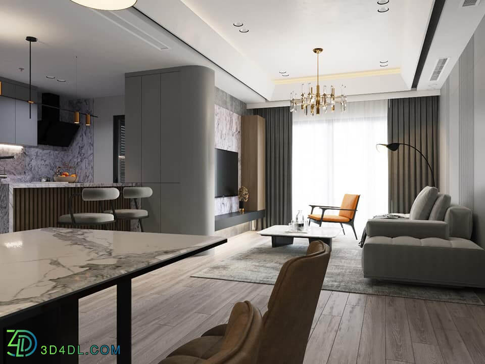 3D Interior Apartment 184 Scene File 3dsmax by Phuong Tran