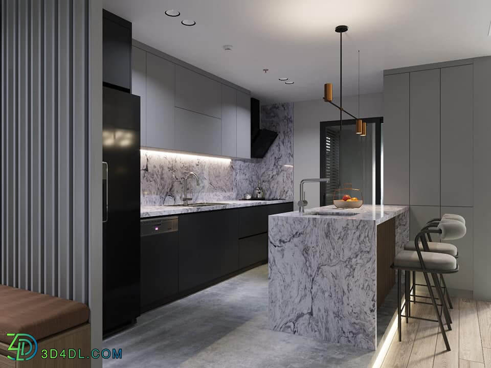 3D Interior Apartment 184 Scene File 3dsmax by Phuong Tran