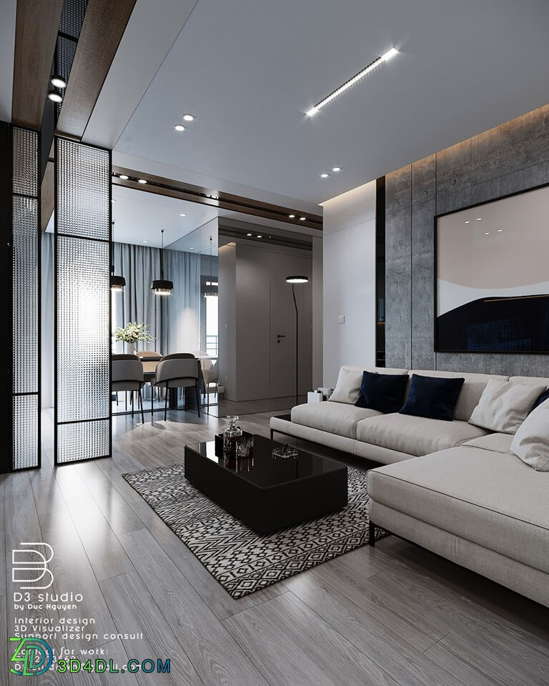 3D Interior Scenes File 3dsmax Model Livingroom 267 by DucNguyen