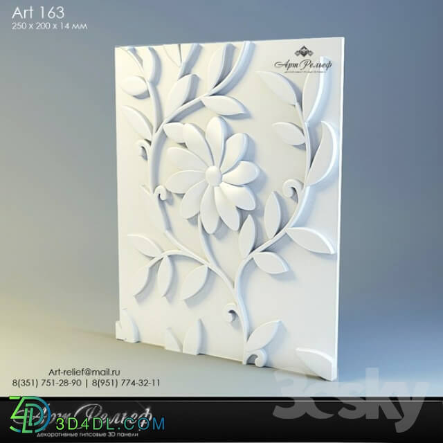 3d gypsum panel 163 from Art Relief