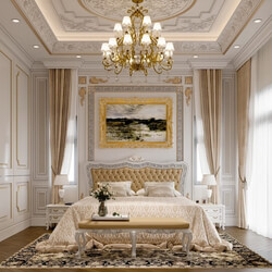  3D Interior Neoclassical Bedroom Model by Hoang Dao Ngoc 