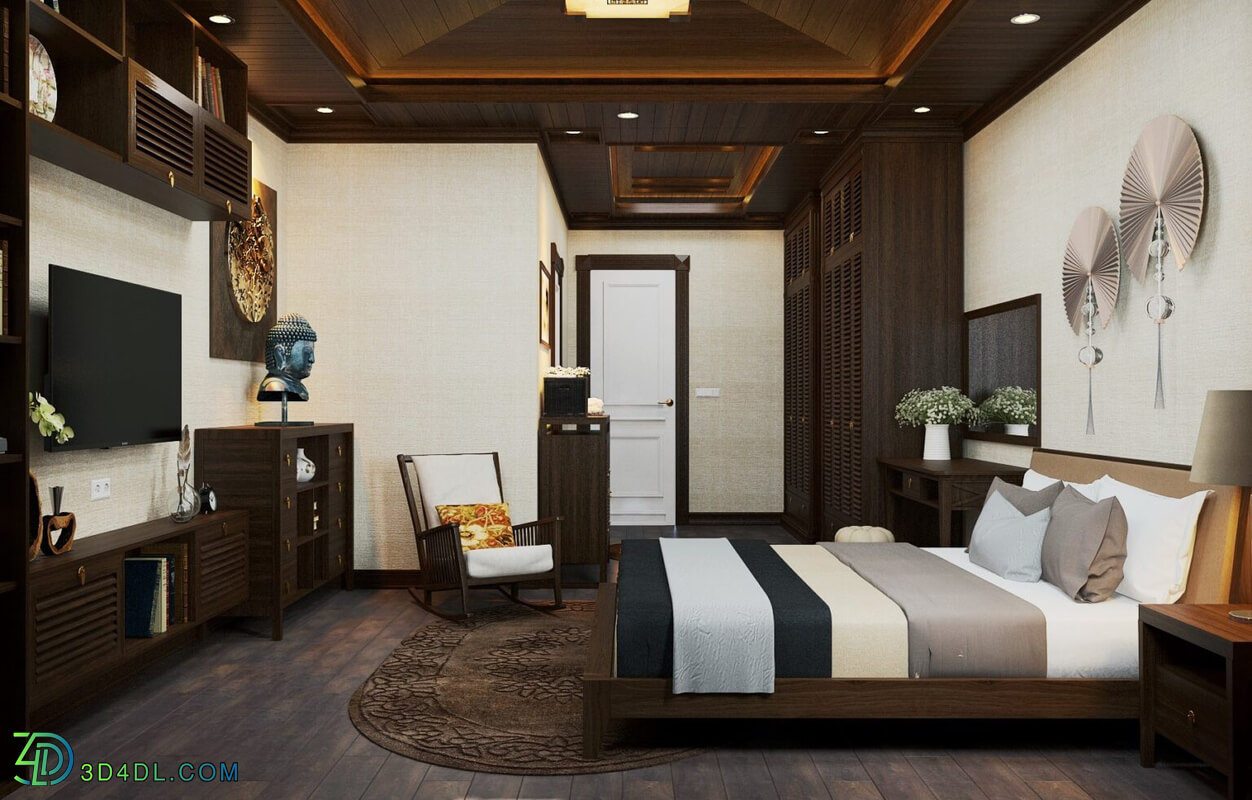 3D Interior Scenes File 3dsmax Model Bedroom 362 By Manhlinh Kyzen