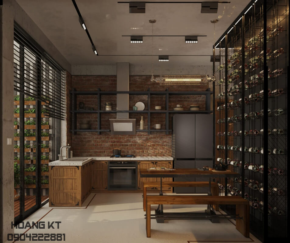  Living Room- Kitchen Interior Model By Hoang TK-maht