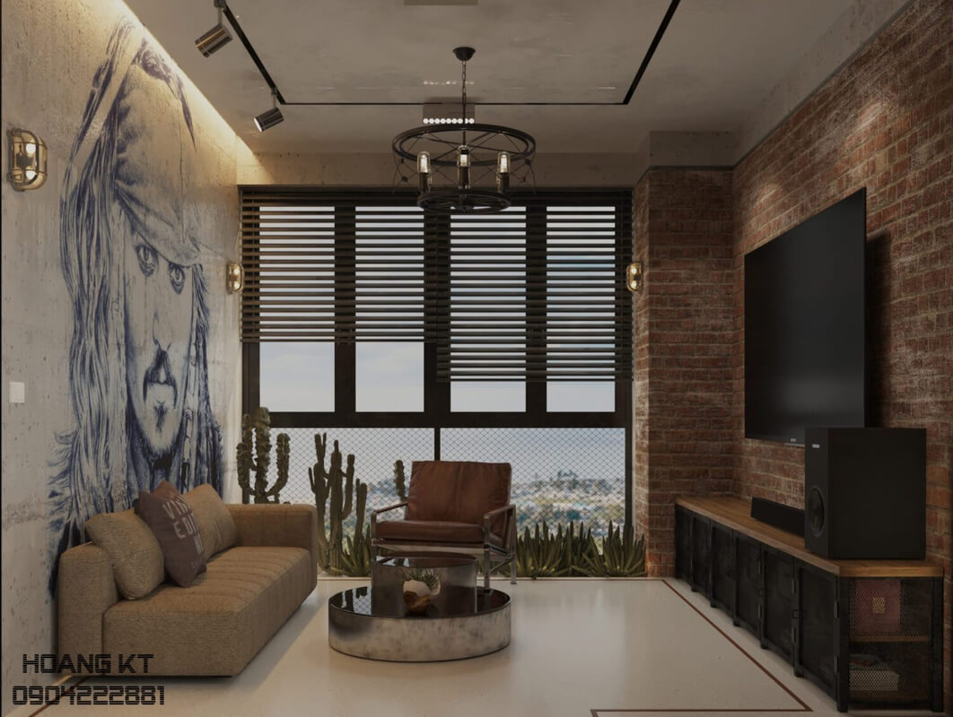  Living Room- Kitchen Interior Model By Hoang TK-maht