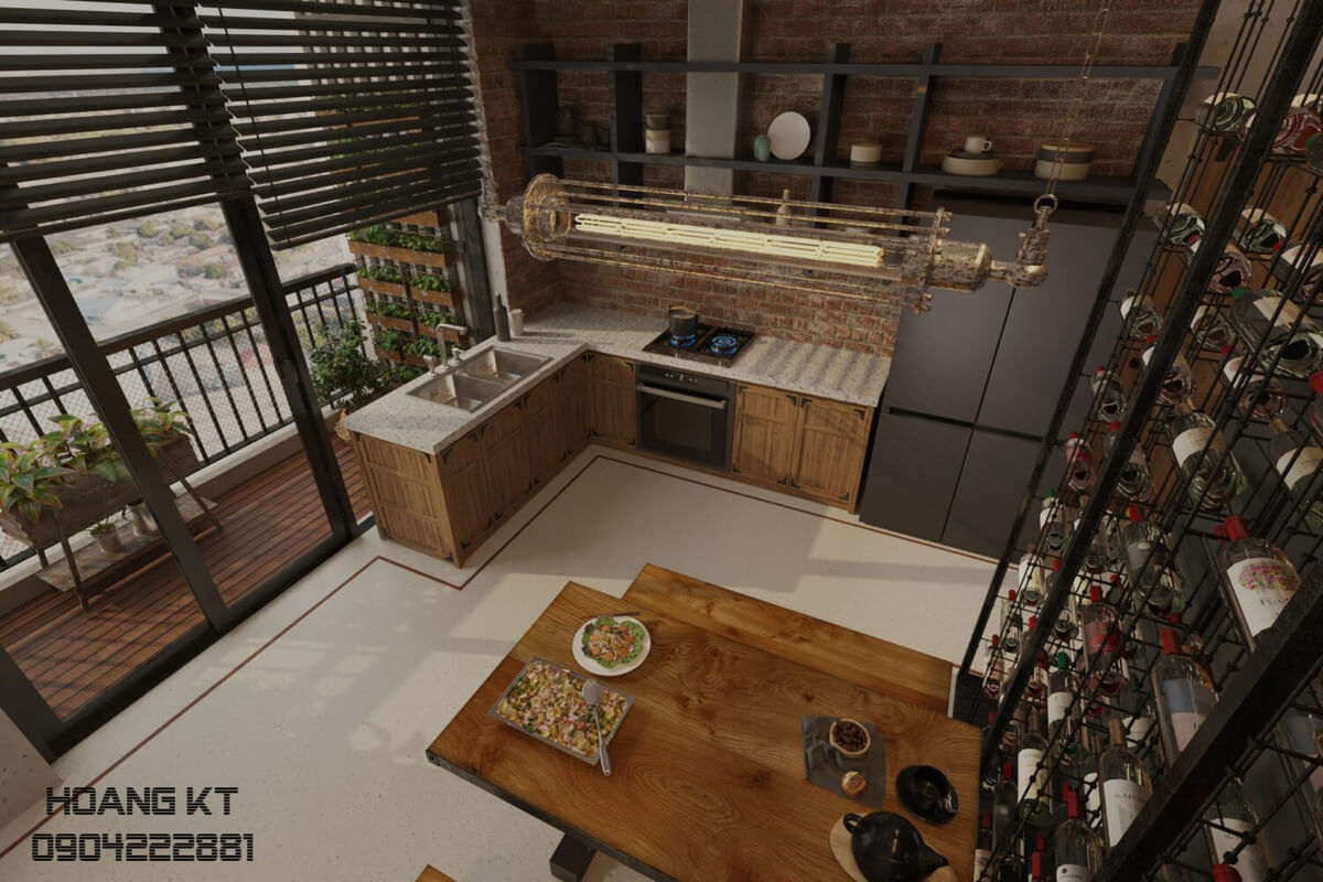  Living Room- Kitchen Interior Model By Hoang TK-maht