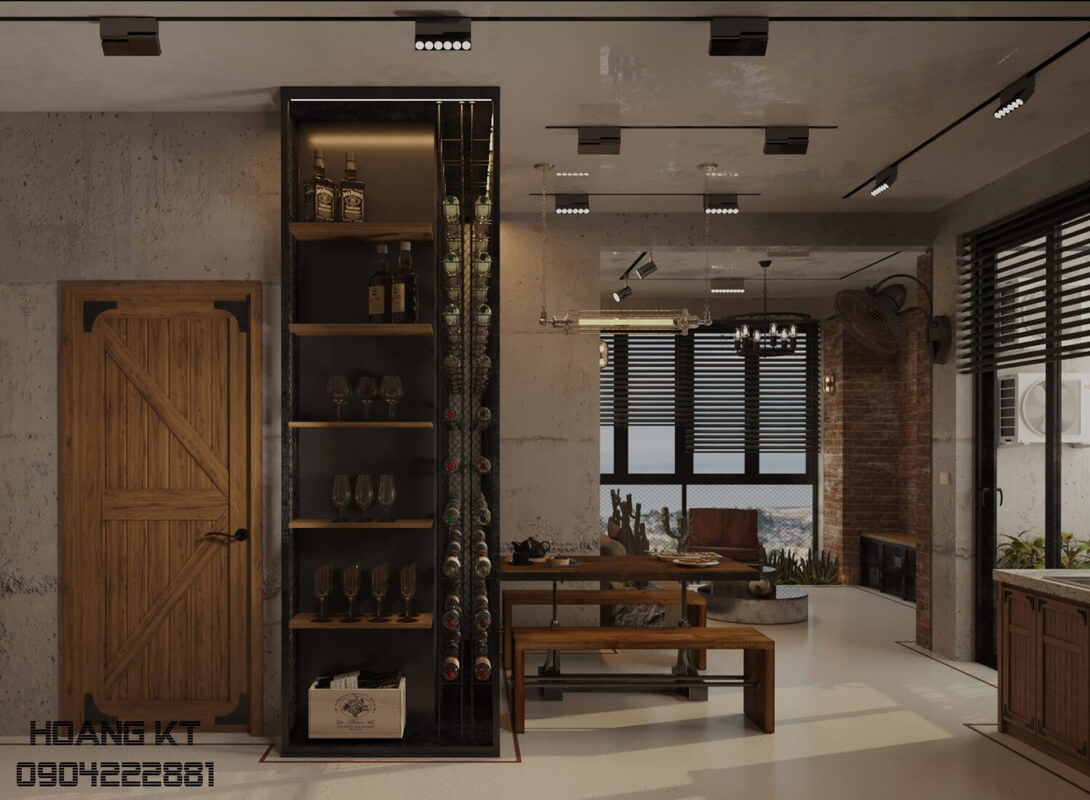  Living Room- Kitchen Interior Model By Hoang TK-maht