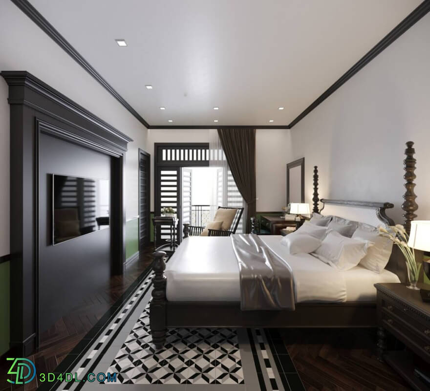 3D Indochine Interior Style 156 Scene File 3dsmax By Manhlinh Kyzen