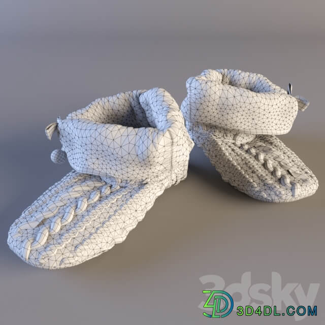 Knitted slippers Footwear 3D Models