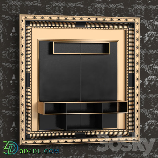 Front panel tv. VISMARA Frame Art Deco 3D Models