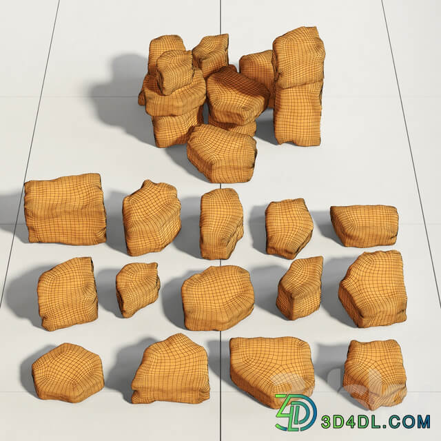 Rock stone collection 3D Models
