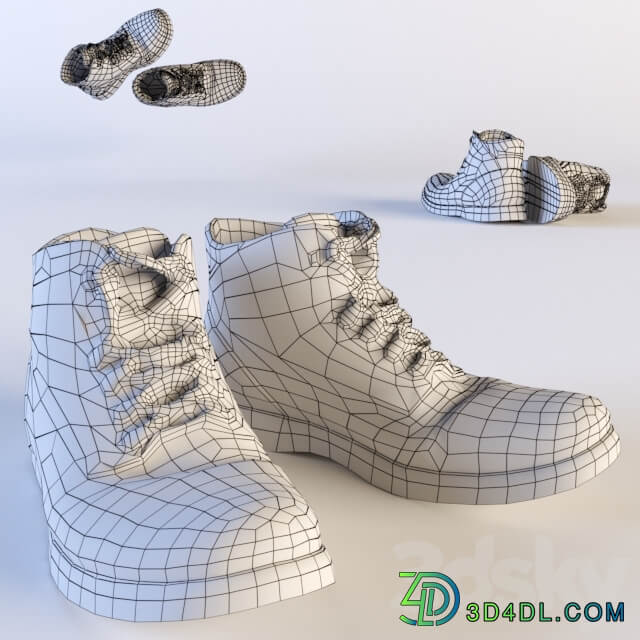 Winter boots Footwear 3D Models