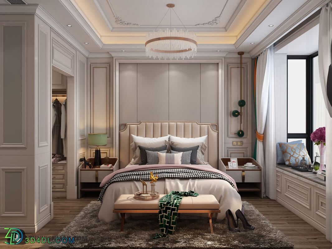 3D Interior Scenes File 3dsmax Model Bedroom 388 By Huy Hieu Lee