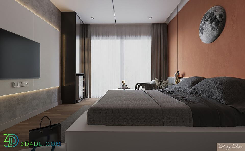 3D Interior Scenes File 3dsmax Model Bedroom 308 By DungChan