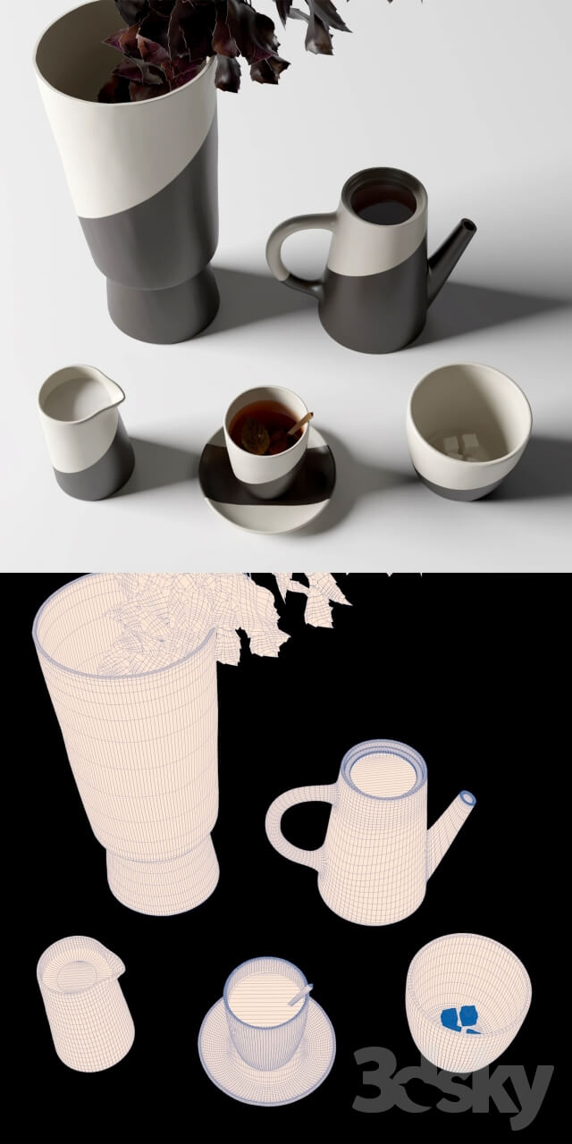 Shift Porcelain Moroccan Tea Set
