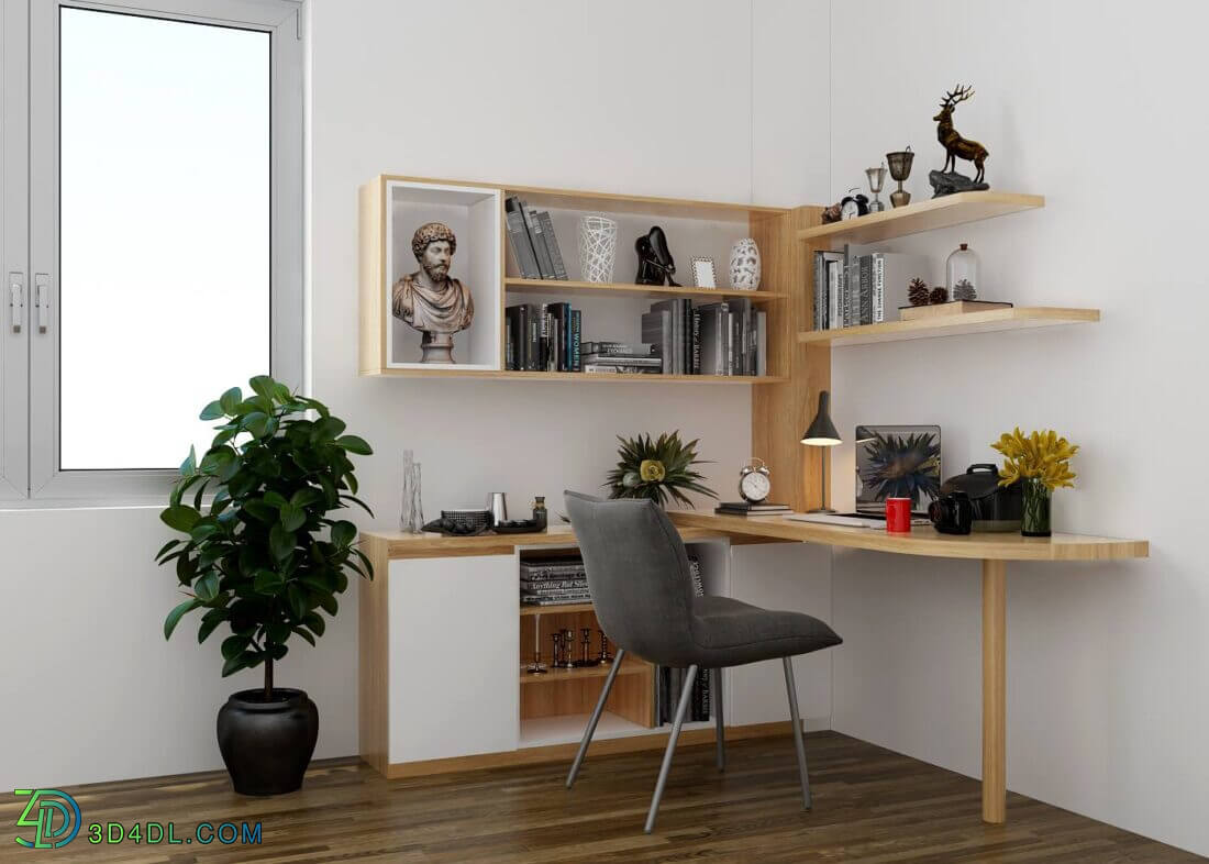 3D Interior Scenes File 3dsmax Model Working Room By Manhlinh Kyzen