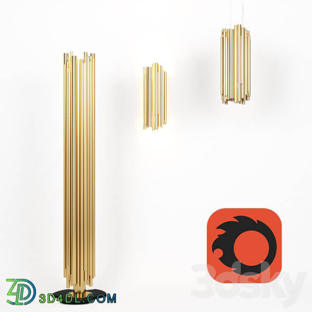 Brubeck Lamps from Delight full set Pendant light 3D Models
