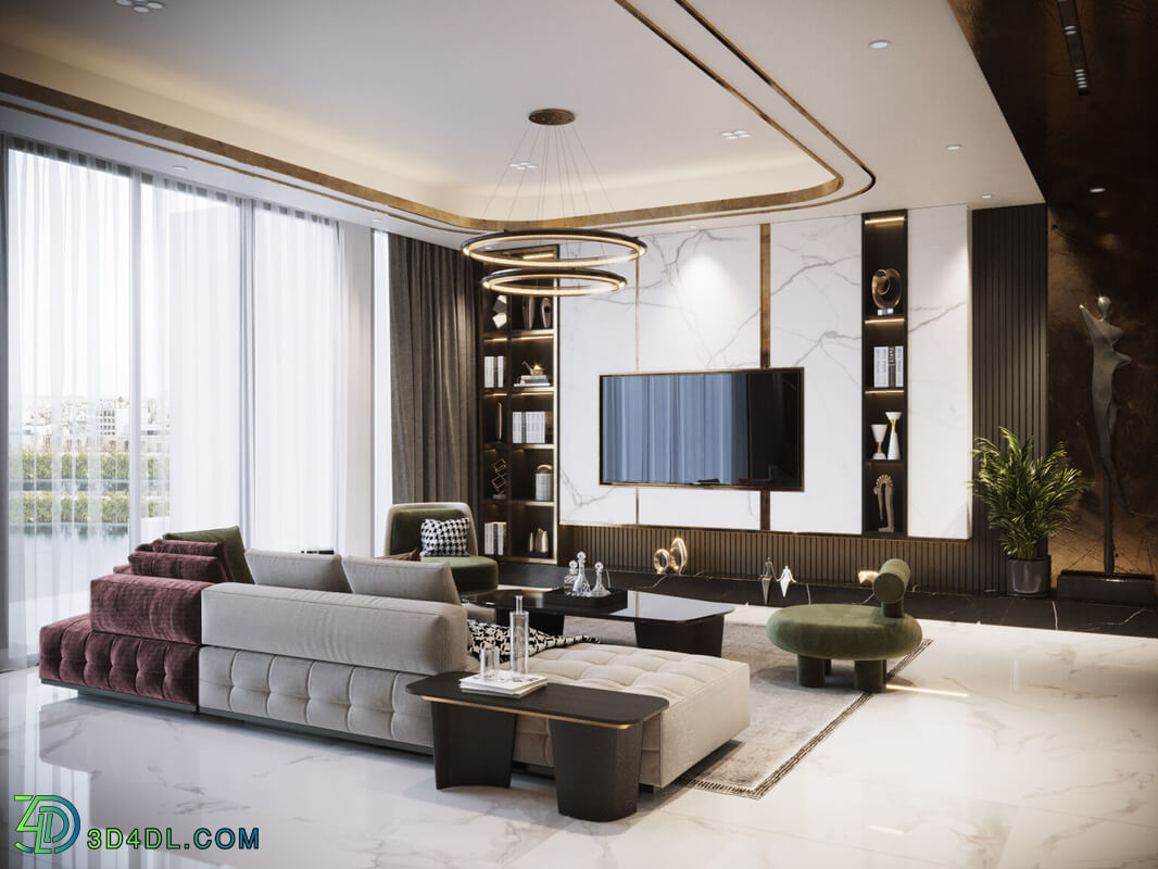 3D Interior Apartment 153 Scene File 3dsmax By TranThang