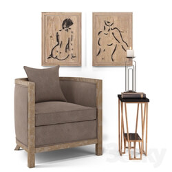 Uttermost Viaggio Accent Chair Agnes Accent Table Cosme Candleholders S 2 Silhouettes S 2 
