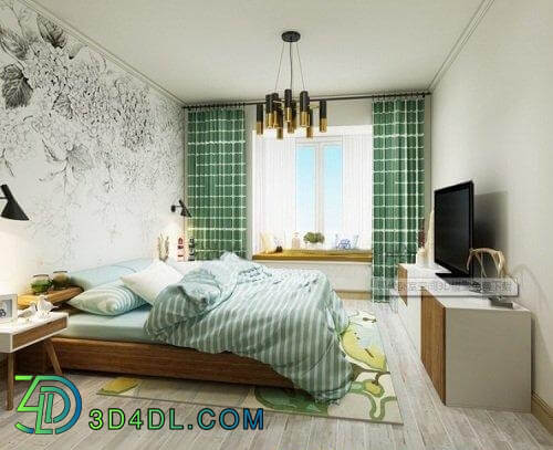 3D Interior Scenes File 3dsmax Model Bedroom 81