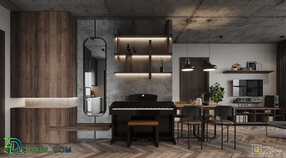 3D Interior Apartment 42 Scene File 3dsmax By DongDaoVuong 