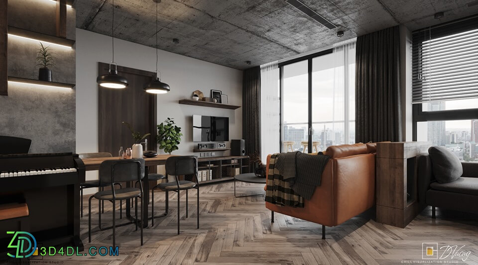 3D Interior Apartment 42 Scene File 3dsmax By DongDaoVuong 