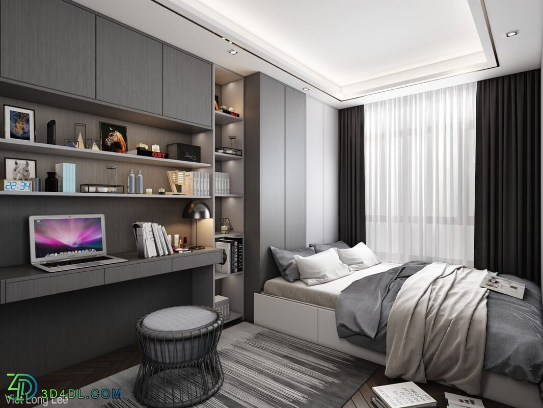 3D Interior Scenes File 3dsmax Model Bedroom 453 By Viet Long Lee