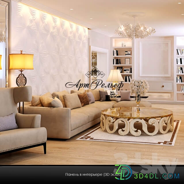 Gypsum panel 3d Art 1004 from ArtRelef