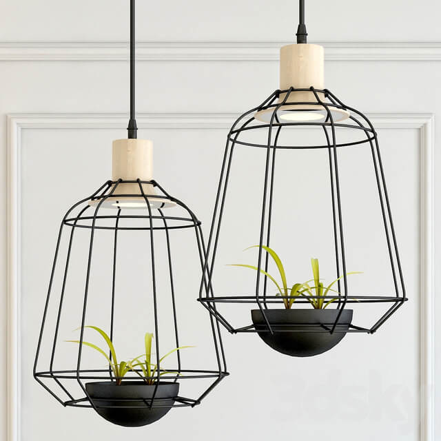 Hanging lamp pots light Pendant light 3D Models