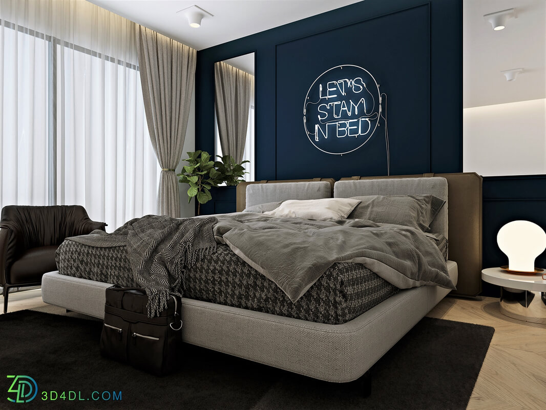 3D Interior Scenes File 3dsmax Model Bedroom 48