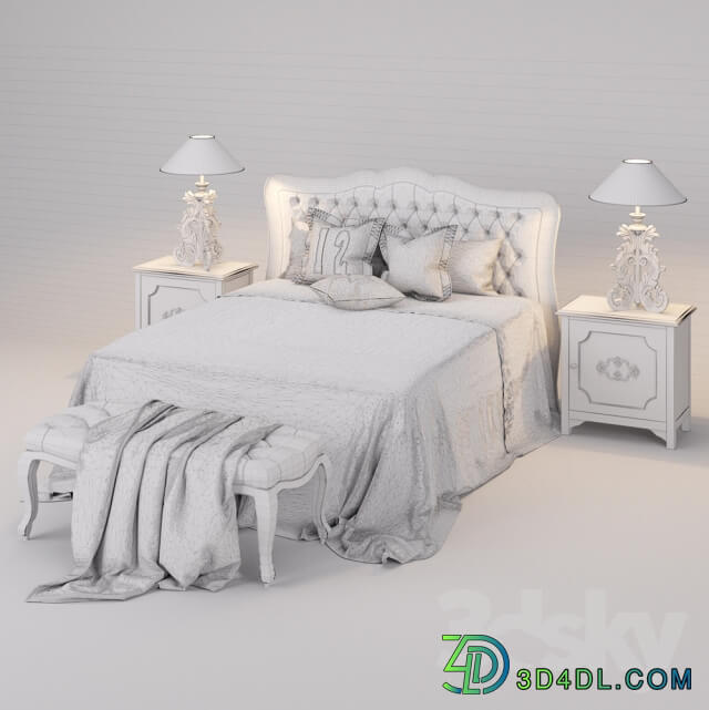 Bed Dialma Brown set