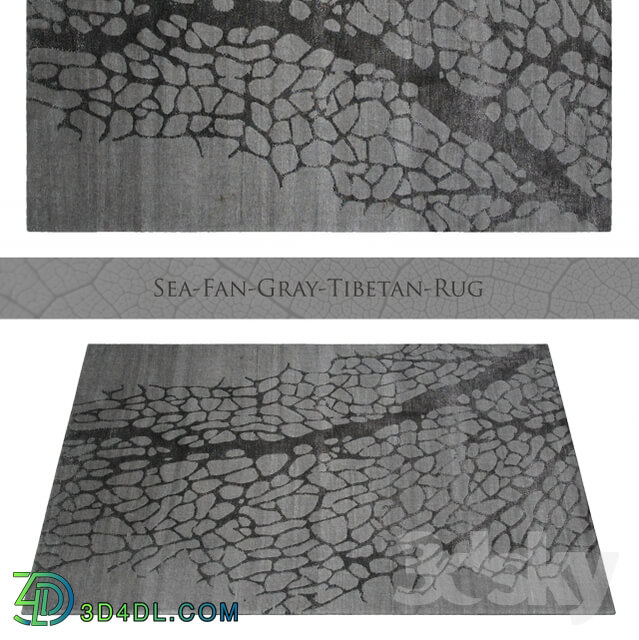 Sea Fan Gray Tibetan Rug